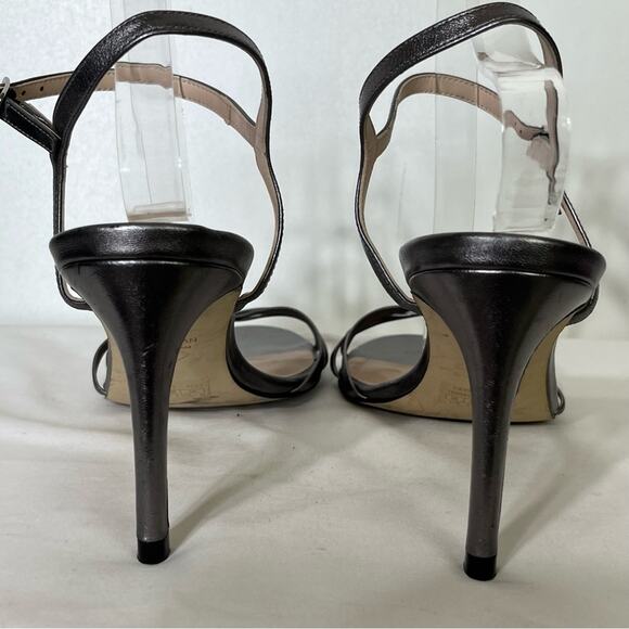 Stuart Weitzman Starla 80 Leather Sandal In Gunmetal Leather Size 11 - Picture 6 of 7